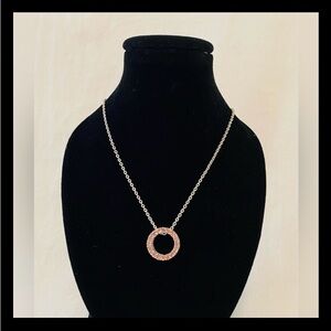 Avon Silver Necklace with Pink CZ Pendant